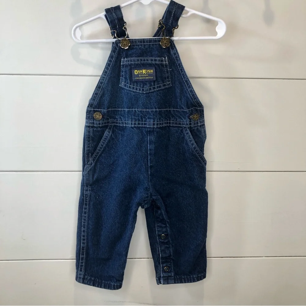 Oshkosh B’Gosh USA Vestbak Overalls Denim Jean‎ Vintage 90’s 12 months Unisex